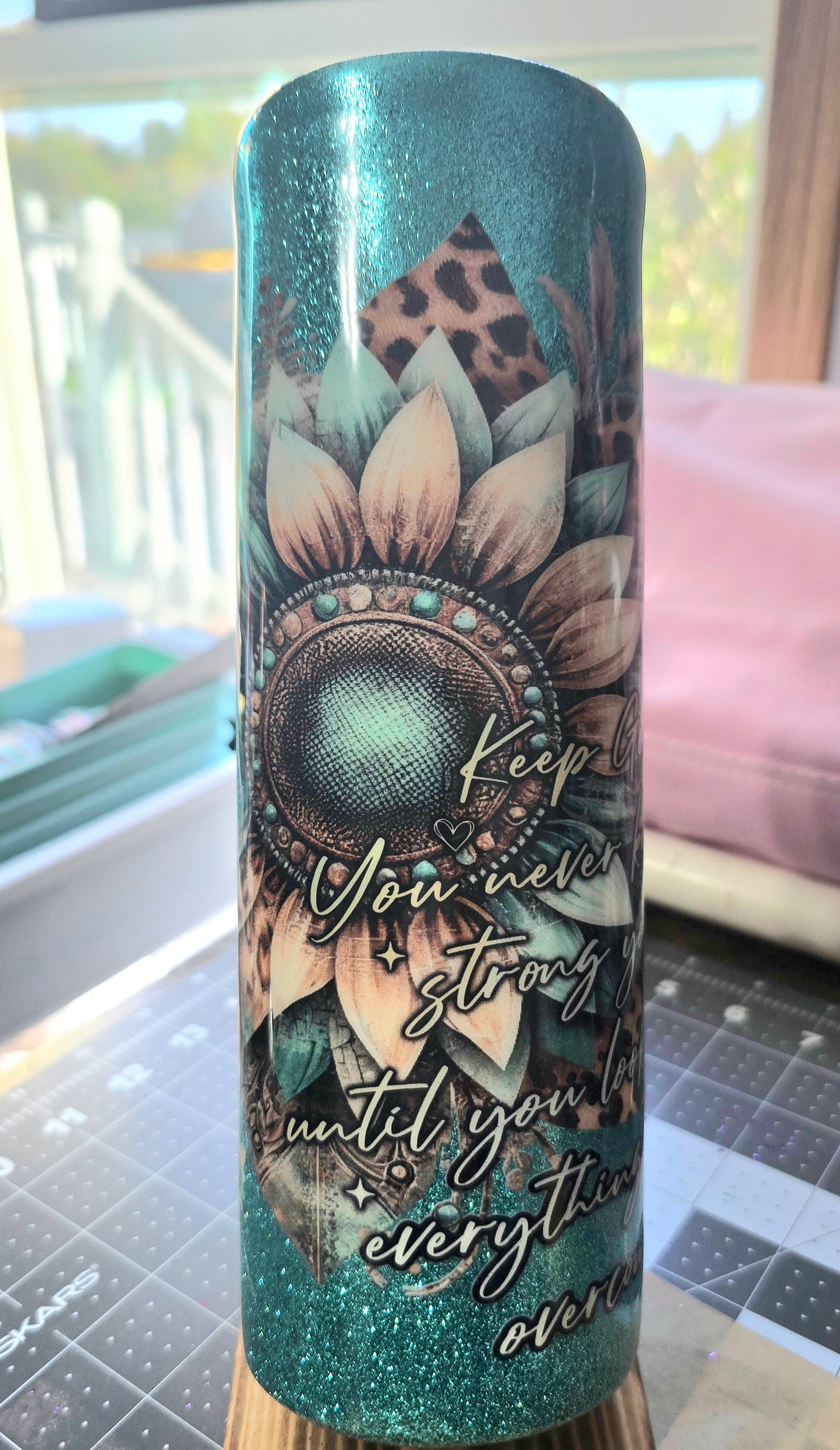 30oz Glitter Sunflower