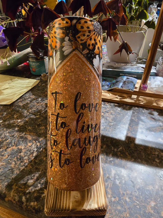 Yellow/gold glitter flower