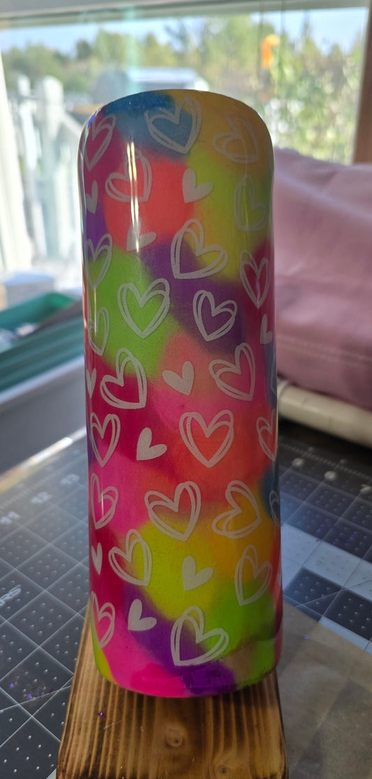20oz Neon Hearts